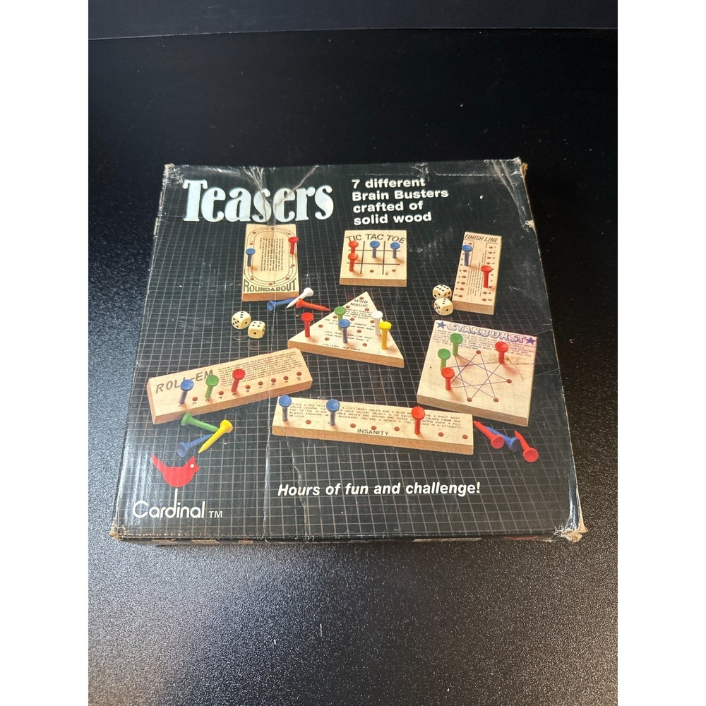 Cardinal Teasers 7 Brain Busters Wooden Peg Puzzle Games – Partial/Played - Picture 8 of 10